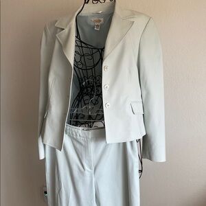 Talbots Cotton Blend Light Blue Pant Suit